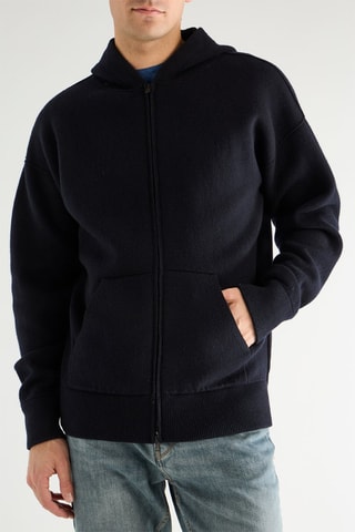 Gilet à capuche en cachemire - Noir