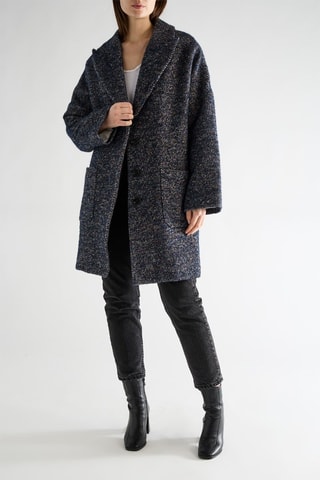 Manteau en laine, mohair et alpaga - Bleu