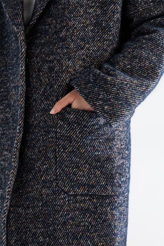 Manteau en laine, mohair et alpaga - Bleu