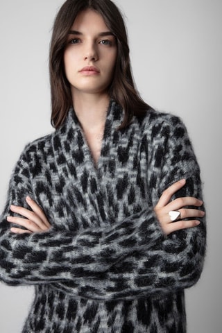 Manteau en mohair et laine - Gris