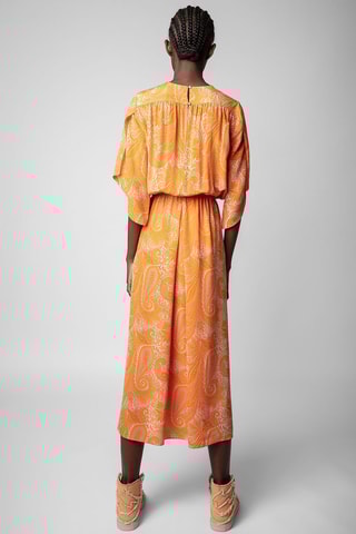 Robe midi en soie - Corail