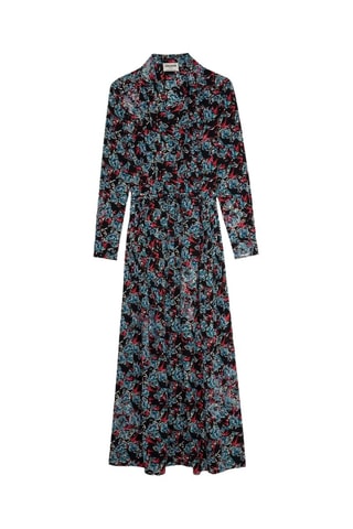 Robe chemise en soie - Noir