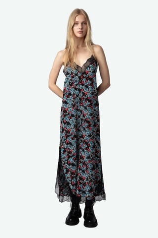 Robe longue en soie - Noir