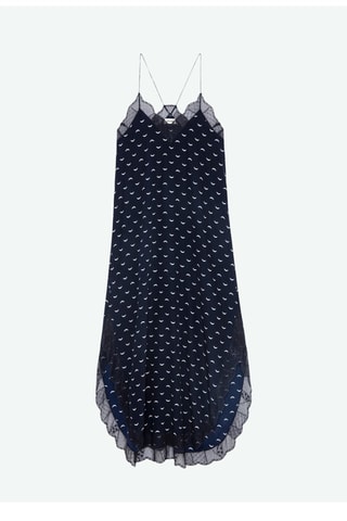 Robe longue en soie - Bleu marine