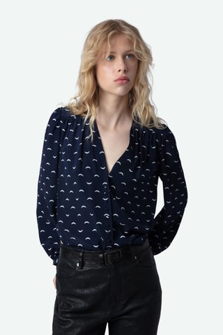 Chemisier en soie - Bleu marine