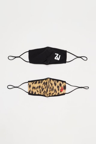 2 masques lavables - Noir et beige