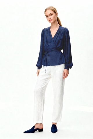 Blouse portefeuille - Bleu marine