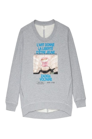 Sweat en coton biologique - Gris foncé chiné