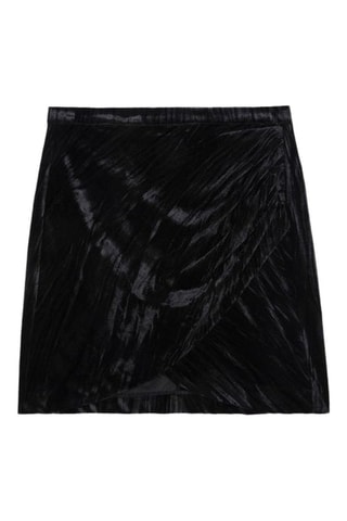 Jupe portefeuille en velours - Noir