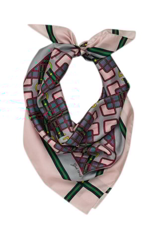 Lenço quadrado de seda - Rosa