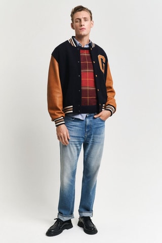 Camisola regular em lã - Vermelho