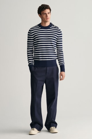 Camisola slim em algodão biológico - Azul-marinho