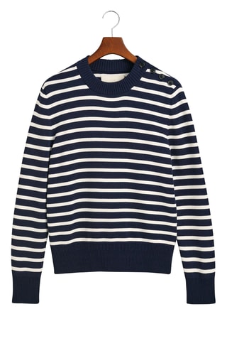 Camisola slim em algodão biológico - Azul-marinho