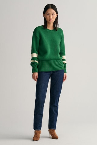 Camisola relaxed em lã merino - Verde