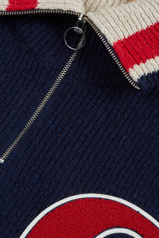 Pull relaxed en laine - Bleu marine