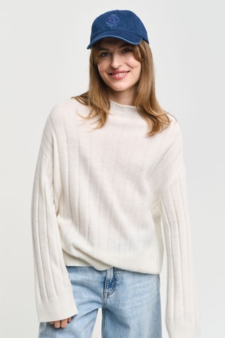 Camisola relaxed em lã - Creme