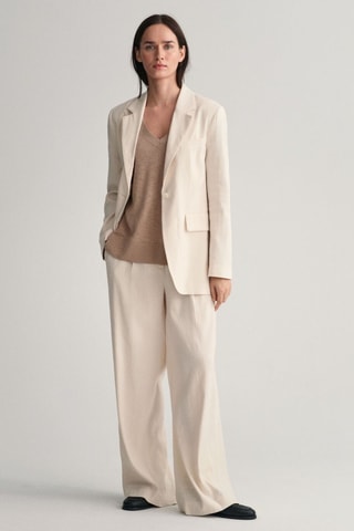 Camisola relaxed em seda sem mangas - Bege