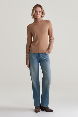 Camisola em lã de cordeiro - Camel