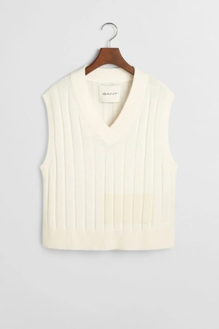 Camisola sem mangas em lã de cordeiro - Cru