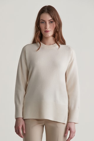 Camisola relaxed em lã e caxemira - Creme