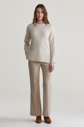 Camisola relaxed em lã e caxemira - Creme