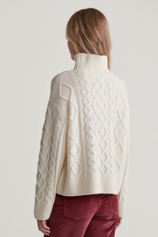 Camisola relaxed em lã merino - Creme