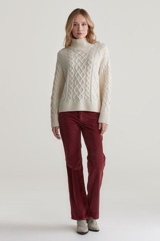 Camisola relaxed em lã merino - Creme