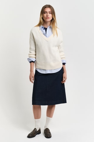 Camisola relaxed em lã - Creme