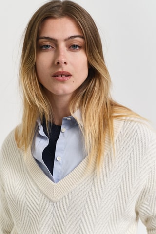 Camisola relaxed em lã - Creme