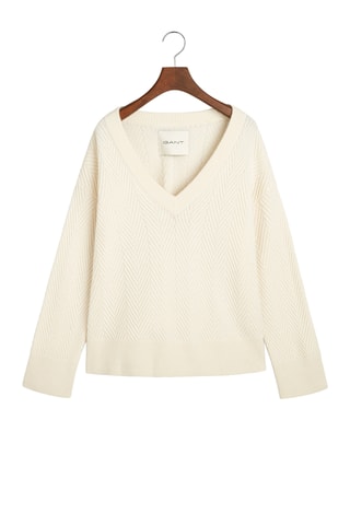 Camisola relaxed em lã - Creme