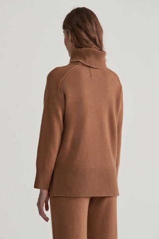 Camisola em lã e caxemira - Castanho
