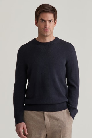 Camisola relaxed em caxemira - Azul-marinho