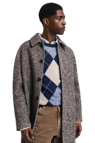 Camisola regular em lã - Azul-marinho