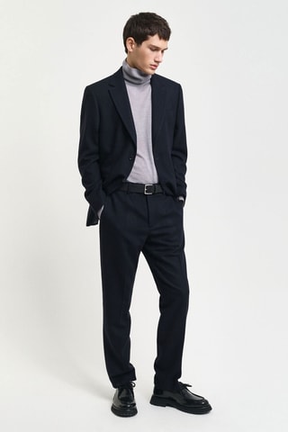 Camisola regular em lã merino - Cinzento