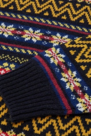 Camisola regular em lã - Azul-marinho