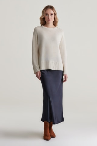 Camisola relaxed em caxemira - Creme