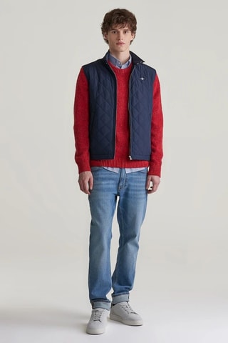 Camisola regular em lã - Vermelho