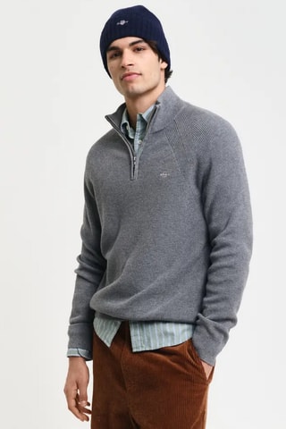 Camisola regular em lã de merino - Cinzento