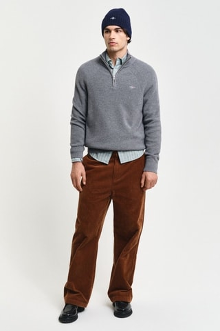 Camisola regular em lã de merino - Cinzento