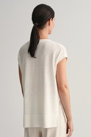 Camisola relaxed em seda sem mangas - Cru