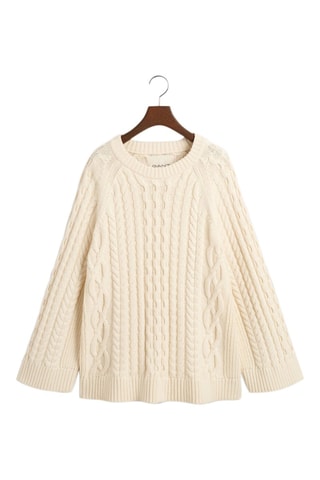 Camisola oversize em lã merino - Creme