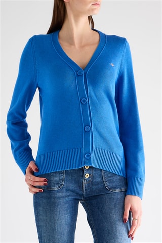 Casaco de malha em algodão biológico - Azul