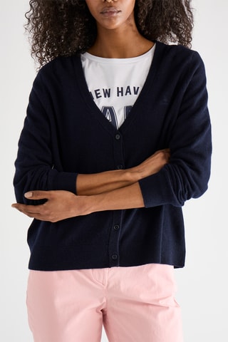 Casaco de malha em lã - Azul-marinho