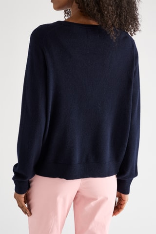 Casaco de malha em lã - Azul-marinho