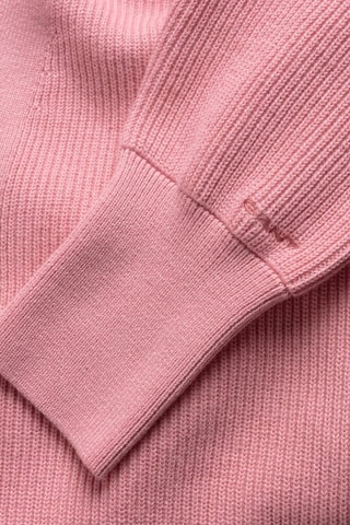 Casaco de malha regular em algodão biológico - Rosa