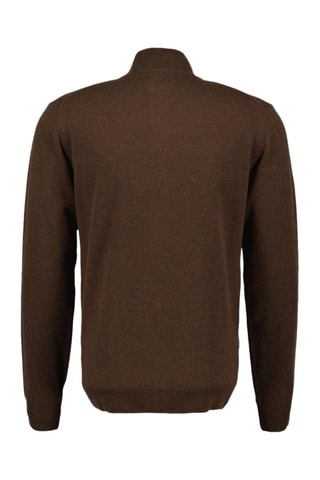 Casaco de malha regular de lã - Castanho