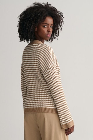 Casaco de malha relaxed em algodão biológico - Bege