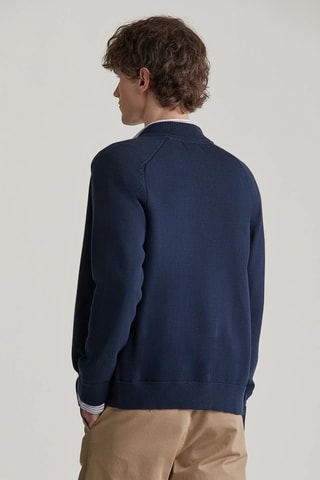 Casaco em lã merino - Azul-marinho