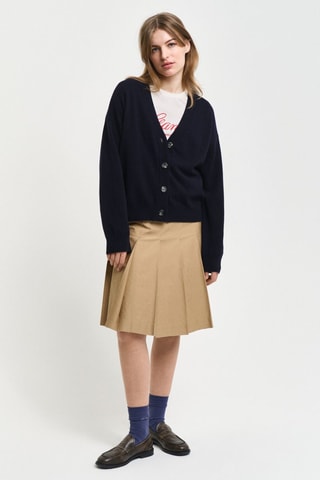 Casaco em lã de cordeiro - Azul-marinho