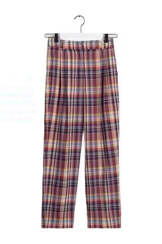 Calças de cintura alta em lã - Multicolor